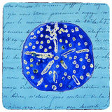 Betsy Drake Blue Sand Dollar Coaster Set of 4
