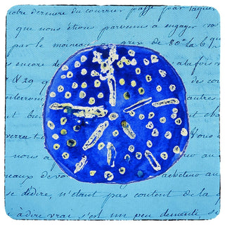 Betsy Drake Blue Sand Dollar Coaster Set of 4