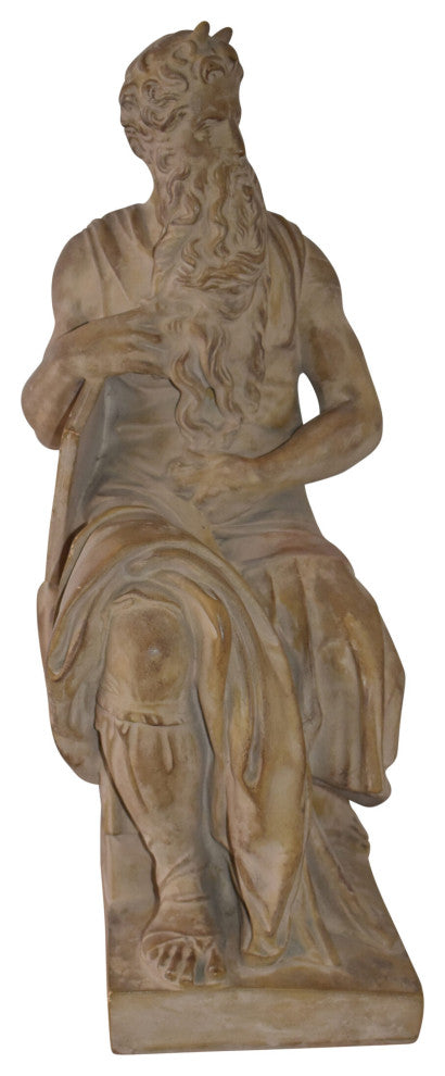 Replica of Michelangelo plaster cast Statue of Moses Size: 9" x 10" x 21"H