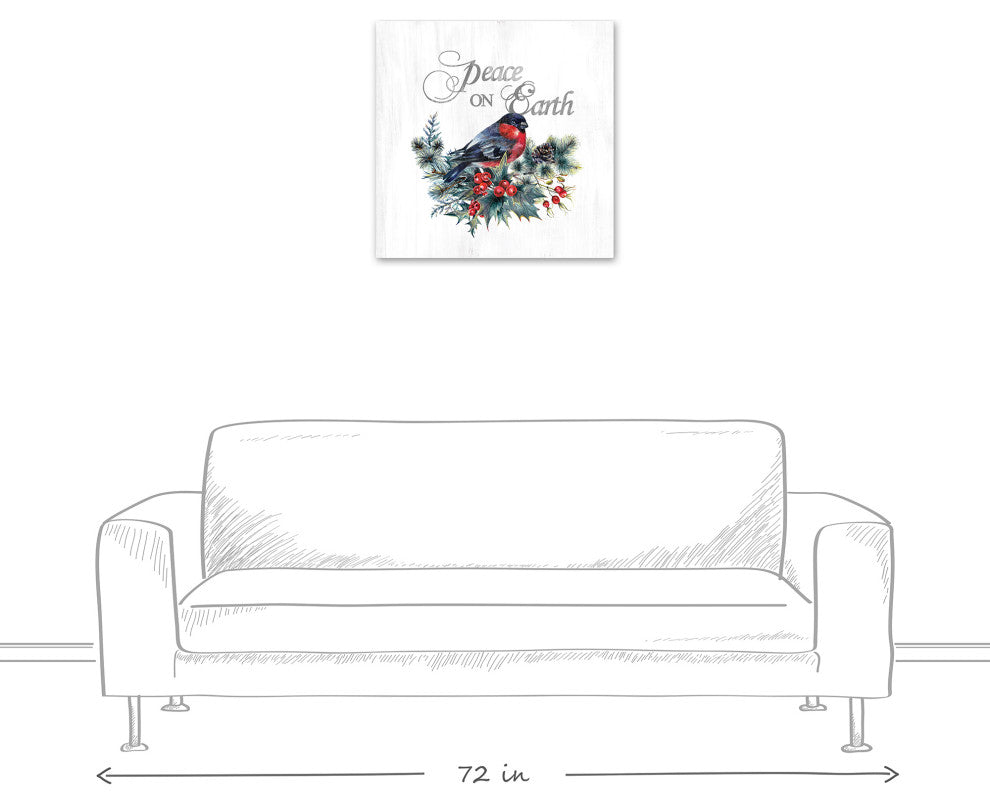 Peace On Earth Bird 24x24 Canvas Wall Art