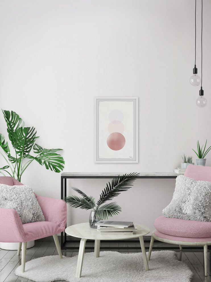 "Pink Ombre" Framed Painting Print, 30"x45"