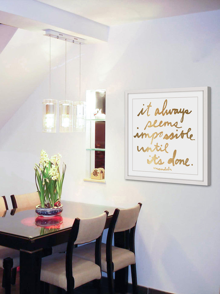 "Impossible Until It's Done" Framed Painting Print, 32"x32"