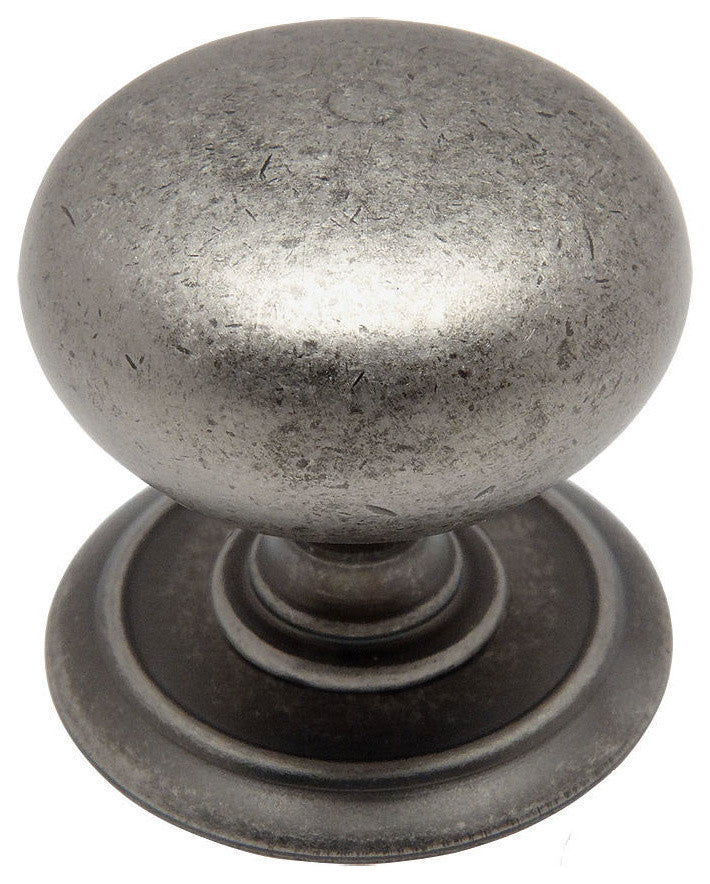 Cosmas 6542WN Weathered Nickel Round Cabinet Knob With Backplate, Set of 5