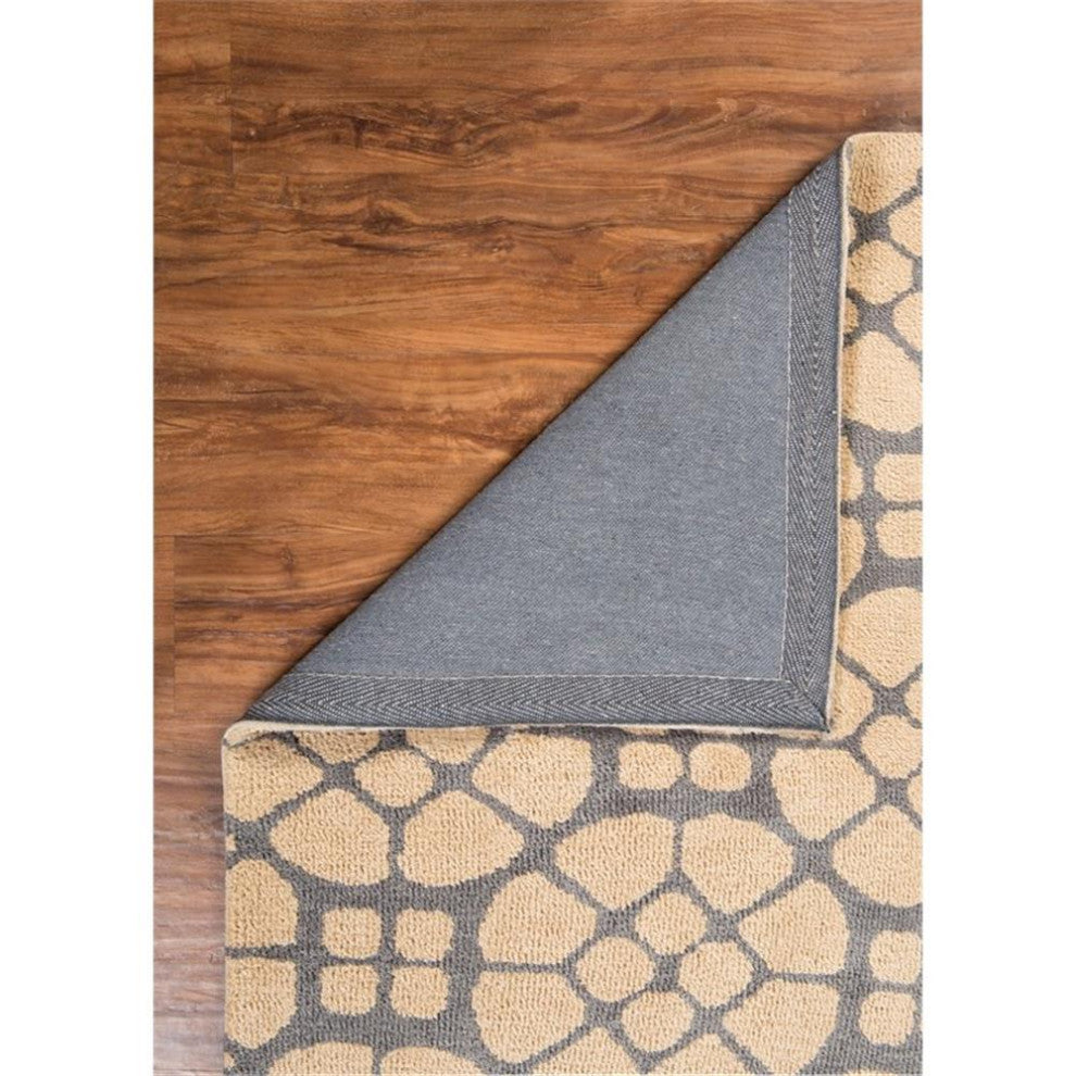 Linon Geo Lynette Hand Tufted Microfiber Polyester 5'x7' Rug in Gray