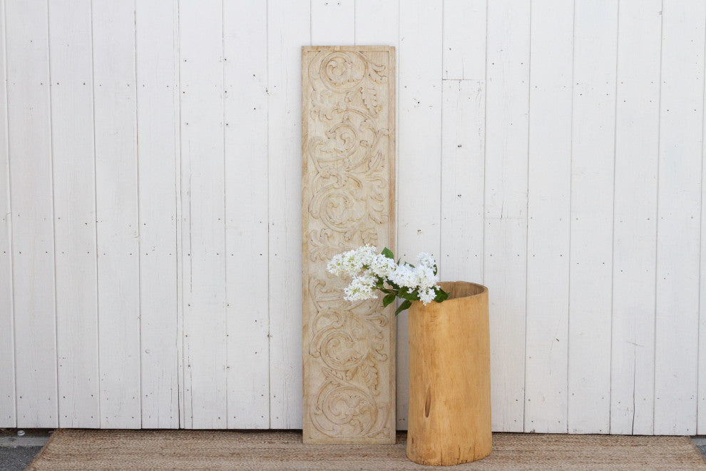 French Colonial Carved Wood Panel