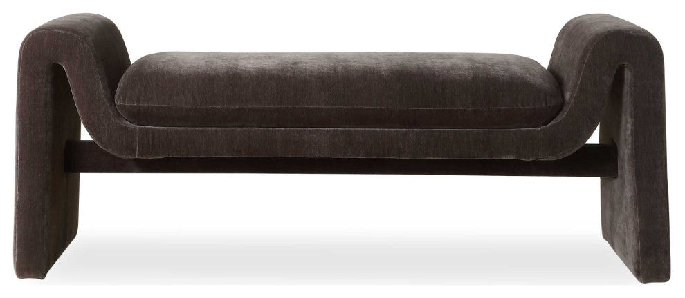 Uttermost Manson Modern Charcoal Bench