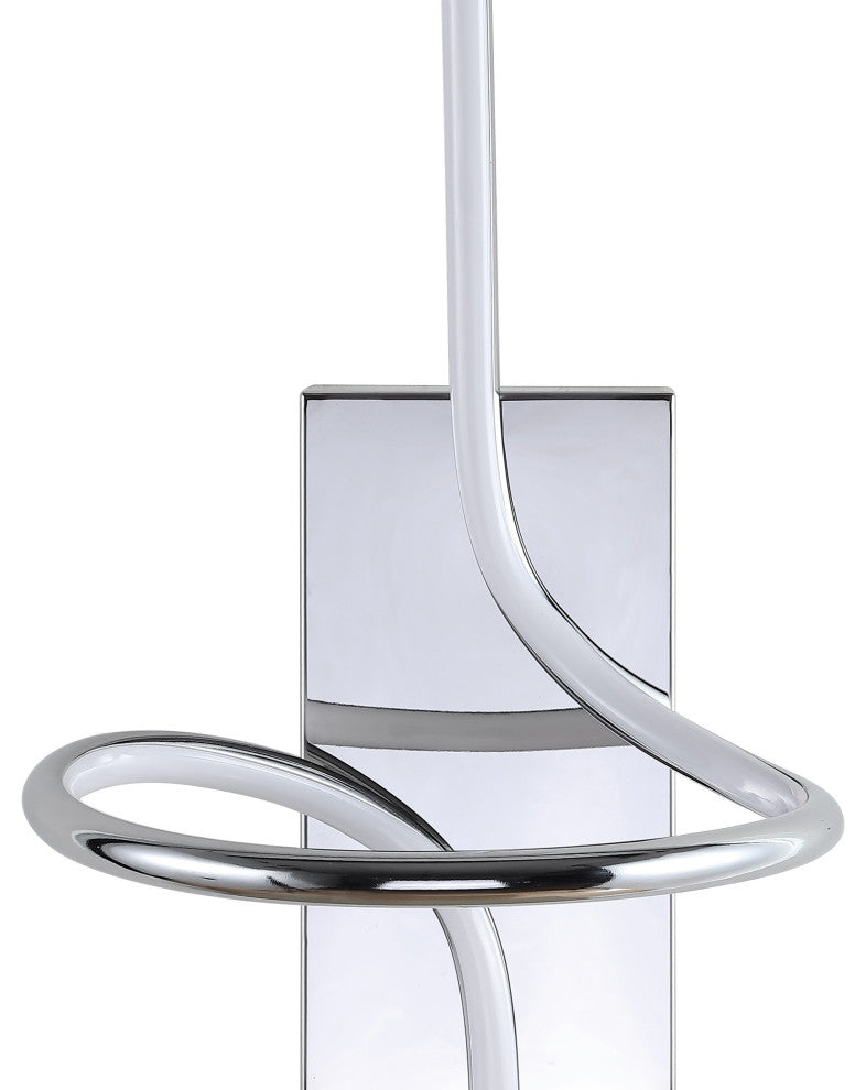 Sketch 9" Minimalist Metal Integrated LED Vanity Light Sconce, Chrome