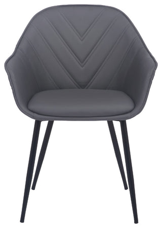 Clover Grey Faux Leather Dining Room Chair with Black Metal Legs