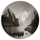Snow Mountain Lake Panorama, Landscape Large Disc Metal Wall Art, 11"