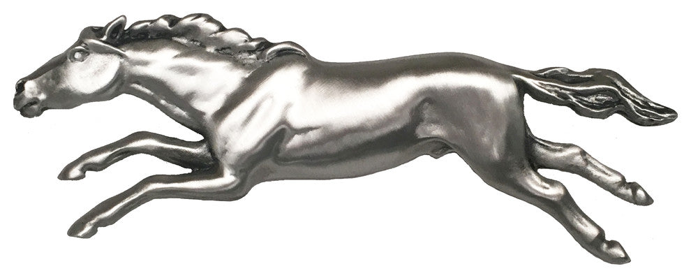 Wild Horse Pull, Left Facing, Satin Silver