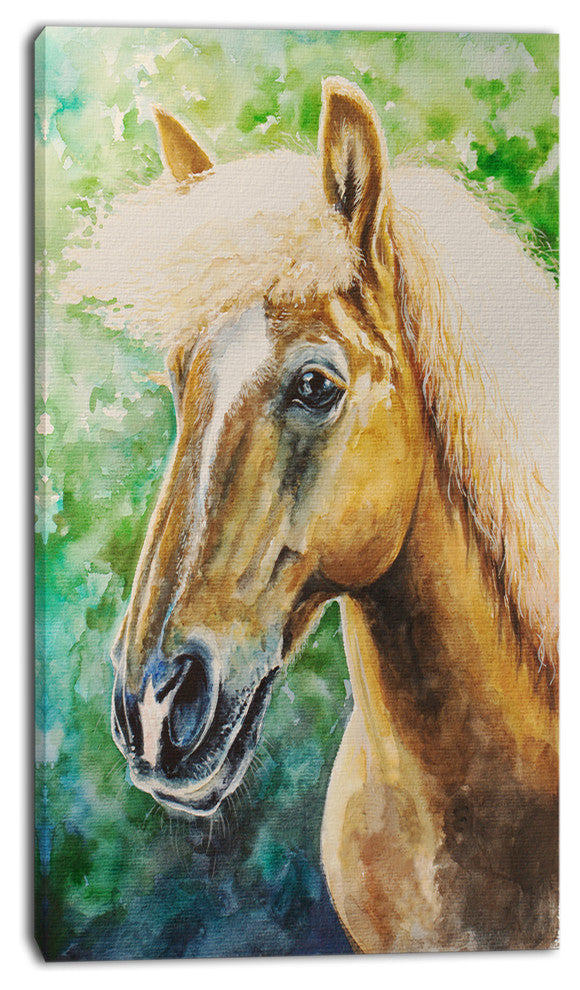 Large Hafliner Horse, Abstract Canvas Art Print, 16"x32"