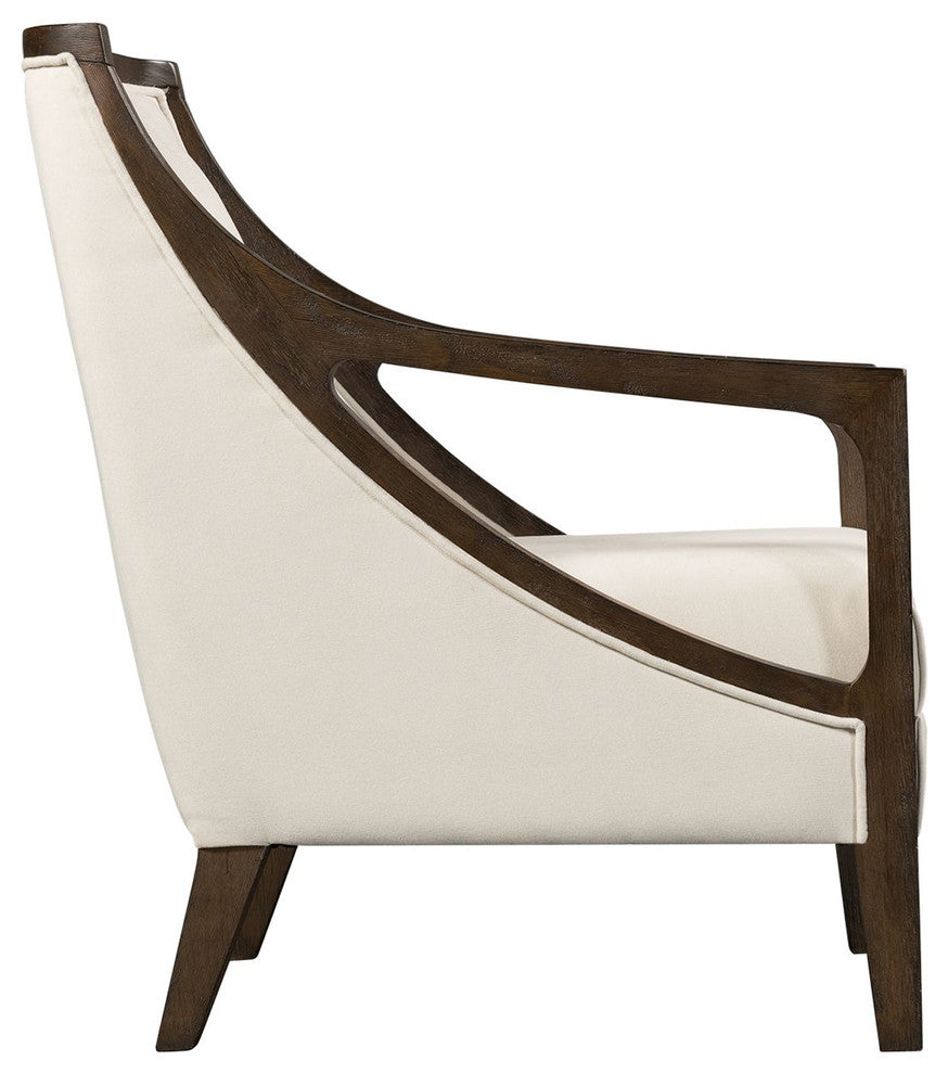 Dayna Accent Chair With Brown Frame, Natural