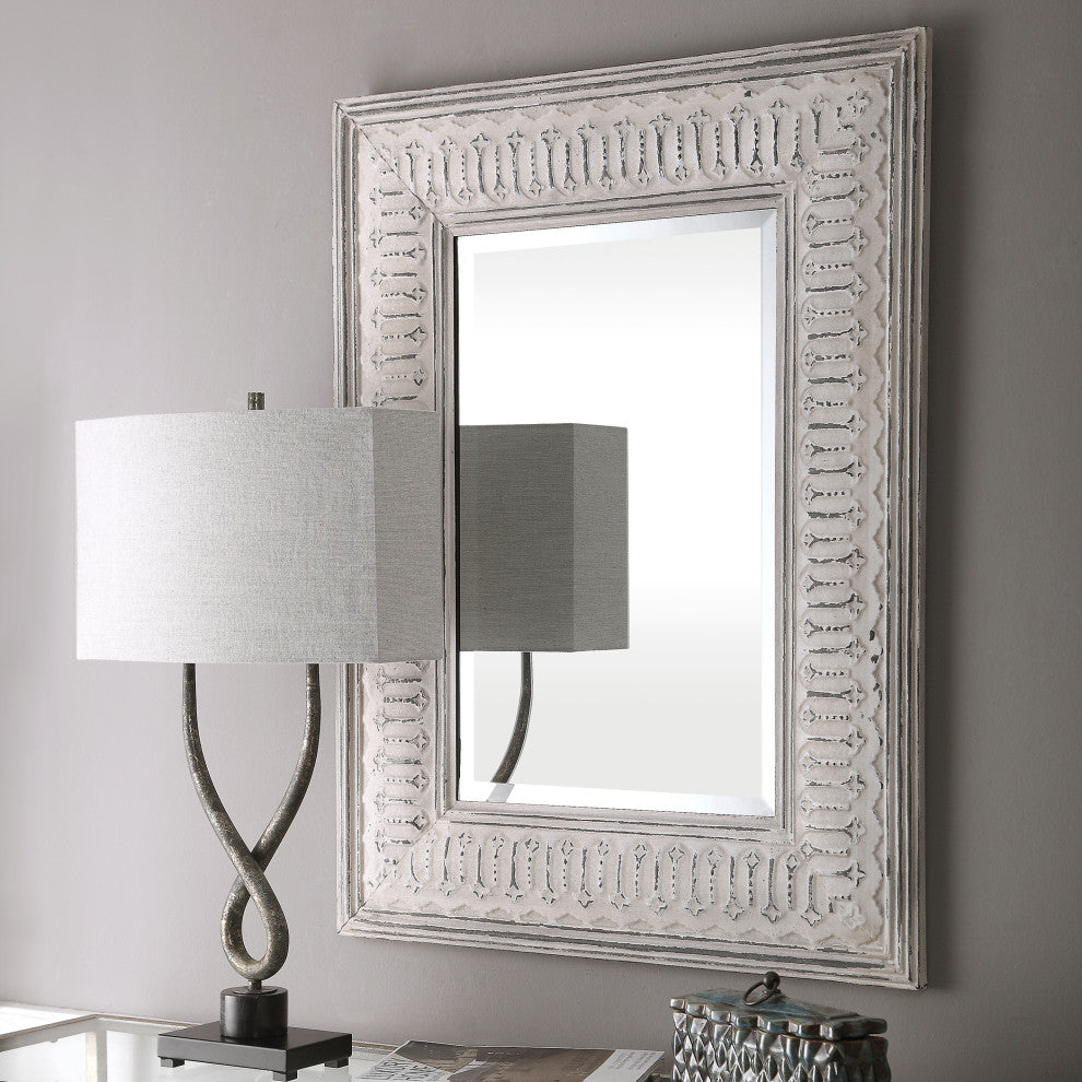 New Uttermost Argenton Aged Gray Rectangle Mirror