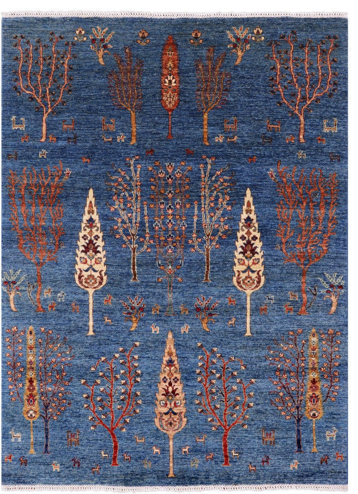 Tribal Persian Gabbeh Hand Knotted Rug 5' 9" X 7' 9" Q4941