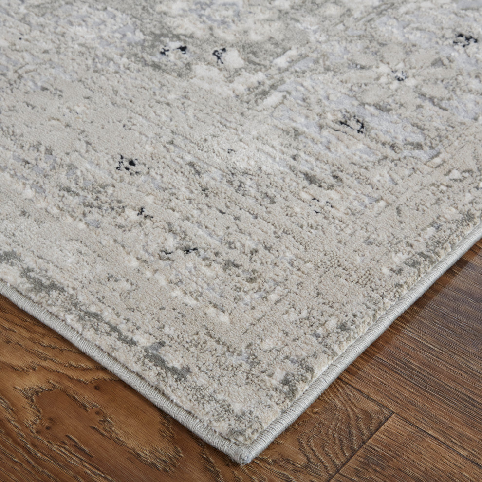 Weave & Wander Adana Metallic Rug, Ivory/Silver Gray, 5ft x 8ft Rug