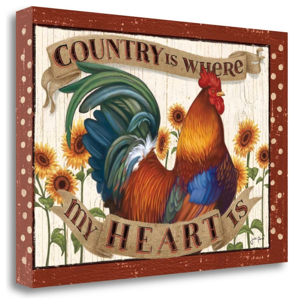"Country Heart I Dots" By Janelle Penner, Giclee Print on Gallery Wrap Canvas