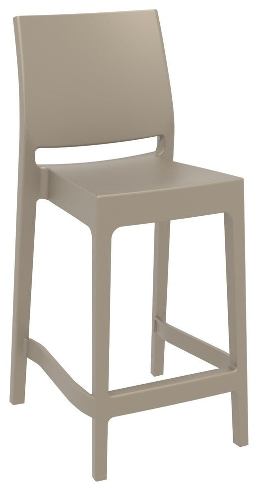 Maya Resin Counter Stool, Taupe, Set of 2