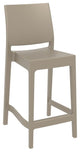 Maya Resin Counter Stool, Taupe, Set of 2