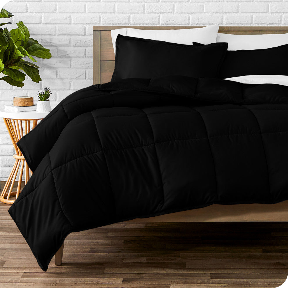Bare Home Down Alternative Comforter Set, Black, Twin/Twin Xl