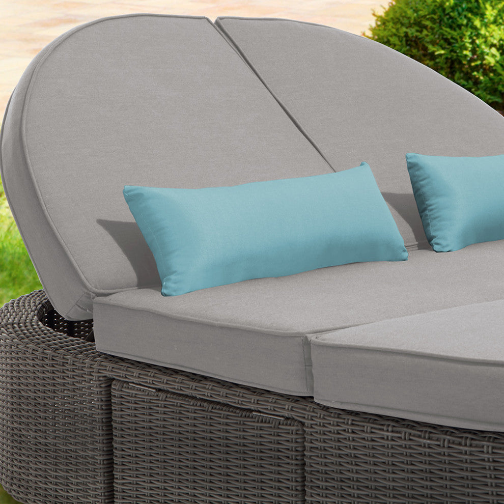 Ove Decors SANDRA Sandra 79"L Wicker Framed Outdoor Daybed - Gray