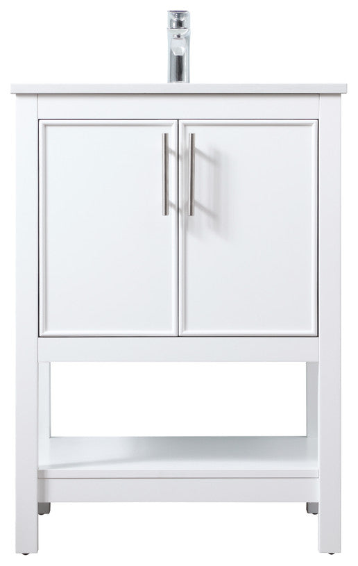 24" SIngle Bathroom Vanity, White