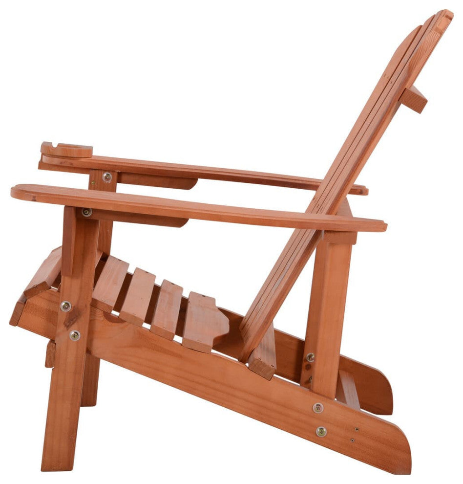 Earth Collection Adirondack Chair With phone and cup holder, Walnut, Two Adirond