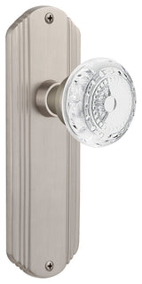 Deco Plate Double Dummy Crystal Meadows Knob, Satin Nickel, DECCME