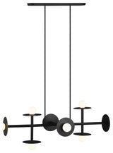 Nodes Large Linear Chandelier, Midnight Black