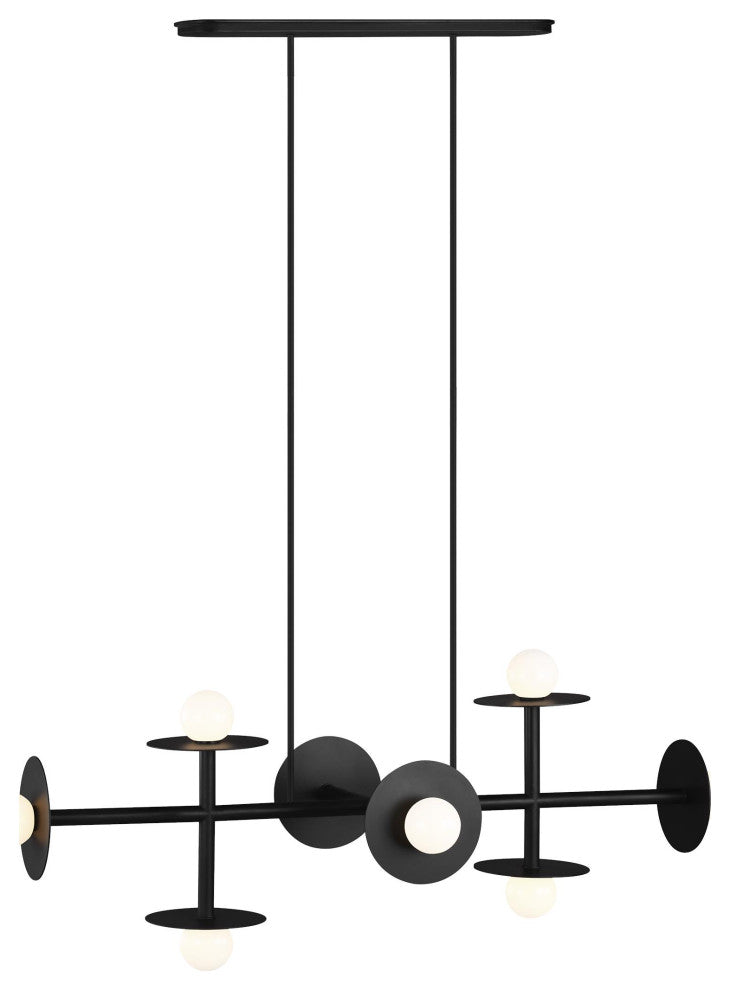 Nodes Large Linear Chandelier, Midnight Black