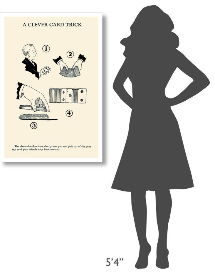 "A Clever Card Trick" Digital Paper Print by Retromagic, 26"x38"