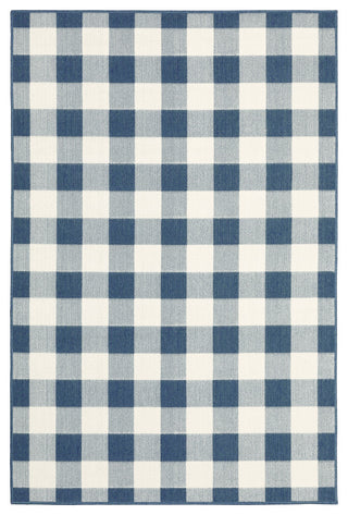 Oriental Weavers Meridian Blue/ Ivory Geometric Indoor/Outdoor Rug 5'3"X7'6"