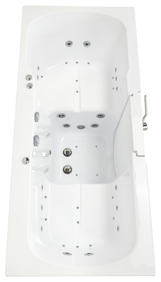 Ella Big4Two 36"x80" Hydro+Air Massage+Foot Massage Acrylic Two Seat Walk-In Tub