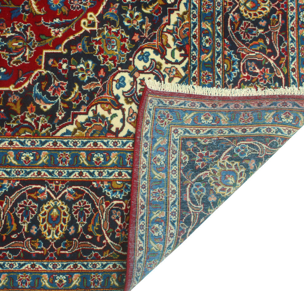 Fine Vintage Distressed Dilek Red/Navy Rug, 8'2 x 11'1