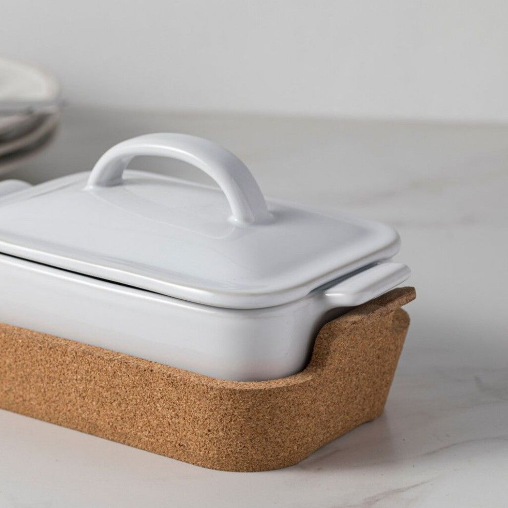 Casafina Ensemble Rectangular Covered Casserole with Cork Tray | 10"