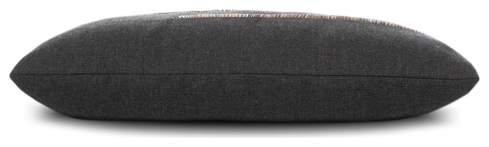 Micro Fringe Carbon Indoor/Outdoor Performance Lumbar Pillow, 12"x20"