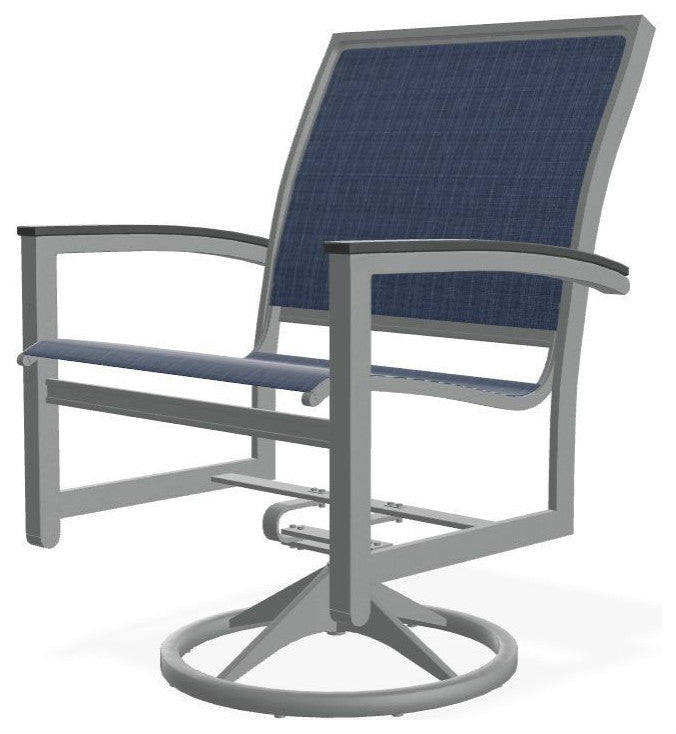 Bazza Sling Outdoor Swivel Rocker, Mavi/Graphite