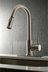 Gourmetier Pull-Down Kitchen Faucet, Brushed Nickel