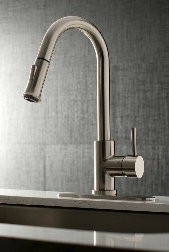 Gourmetier Pull-Down Kitchen Faucet, Brushed Nickel