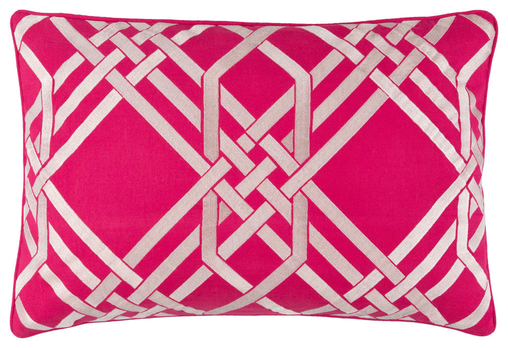 Surya Pagoda PAG-002 18"x18" Pillow Kit, Bright Pink/Blush