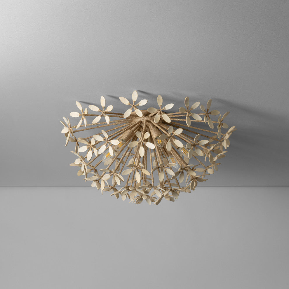 Corbett Lighting Corfu Semi Flush, Ivory Coco, 30"Dx15.25"H