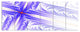 Blue Fractal Cross Design, Abstract Canvas Art Print, 70"x28", 6 Panels