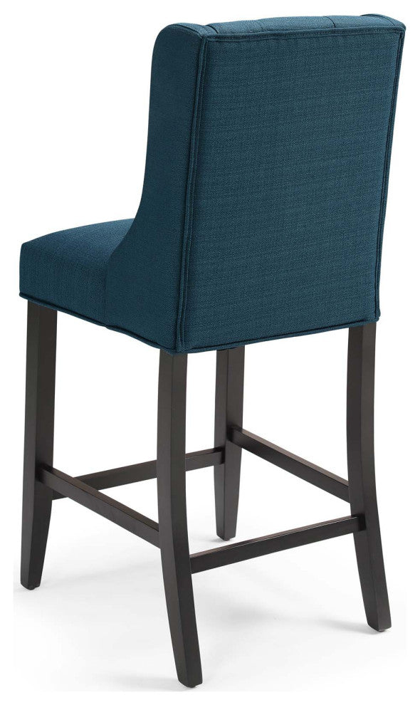 Counter Stool Chair, Set of 2, Fabric, Wood, Navy Blue, Modern, Bar Pub Bistro