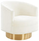 Stella Cream Velvet Swivel Chair - Cream