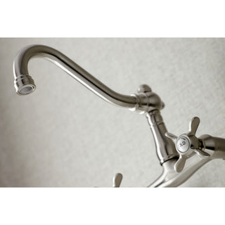 KS3228BEX 6" Adjustable Center Wall Mount Kitchen Faucet, Brushed Nickel