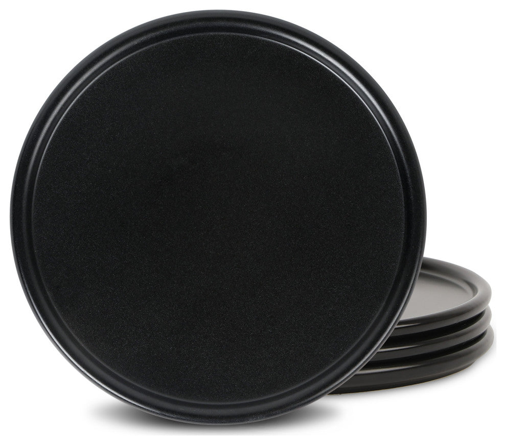 Stone Lain Eden Stoneware Dinner Plate Set of 4, Black