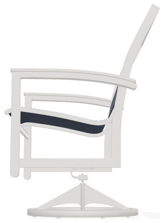 Bazza Sling Outdoor Swivel Rocker, Navy/Snow