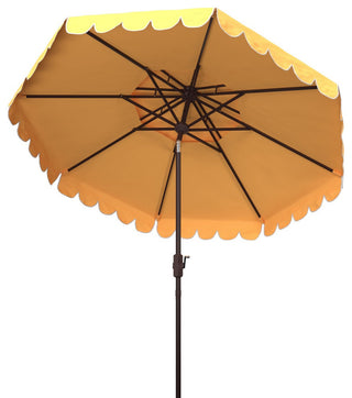 Safavieh Venice 9' Round Double Top Crank Umbrella, Yellow