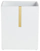 Houston Street White/Brass Waste Basket
