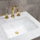 Hugo Carrara White Marble Countertop Vanity in Gray Oak, Satin Gold Hardware, 24", Vanity With Hook Faucet