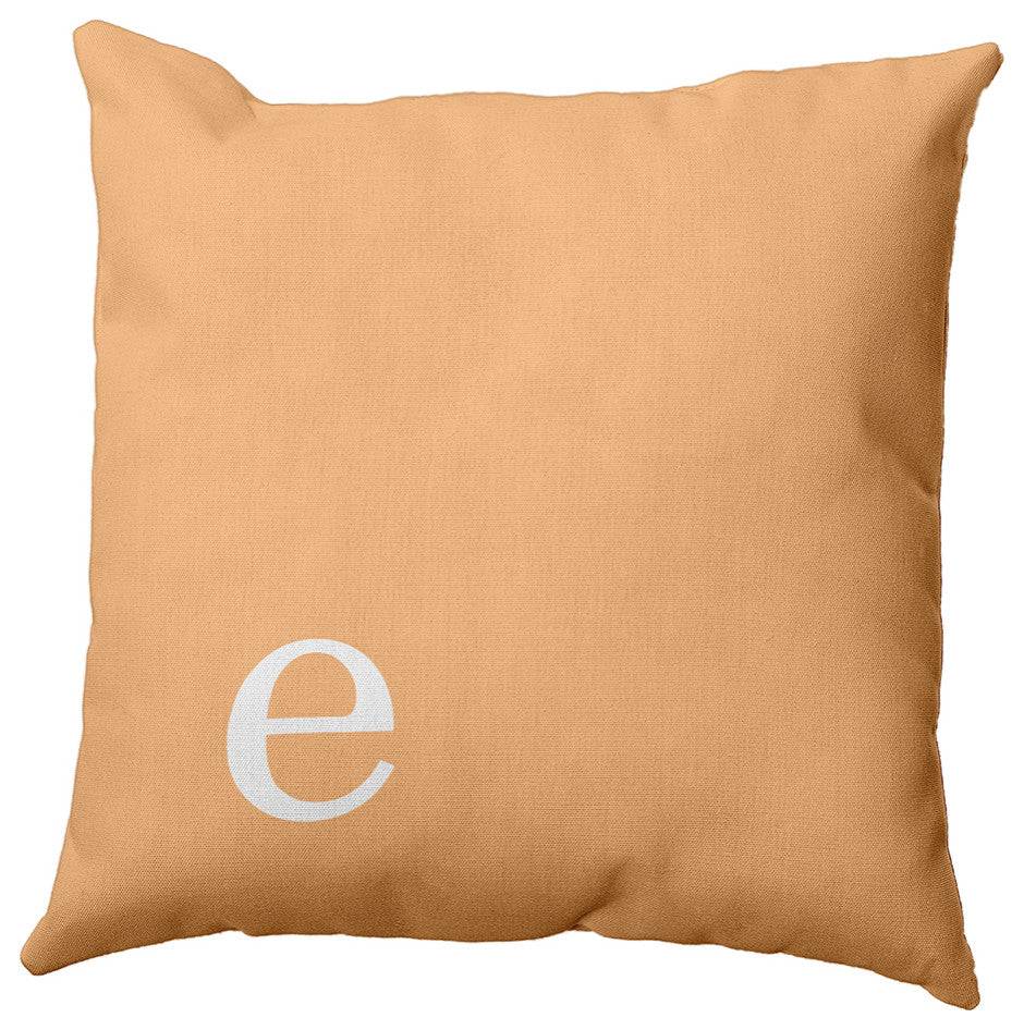 26"x26" Modern Monogram Decorative Throw Pillow, Pale Gold